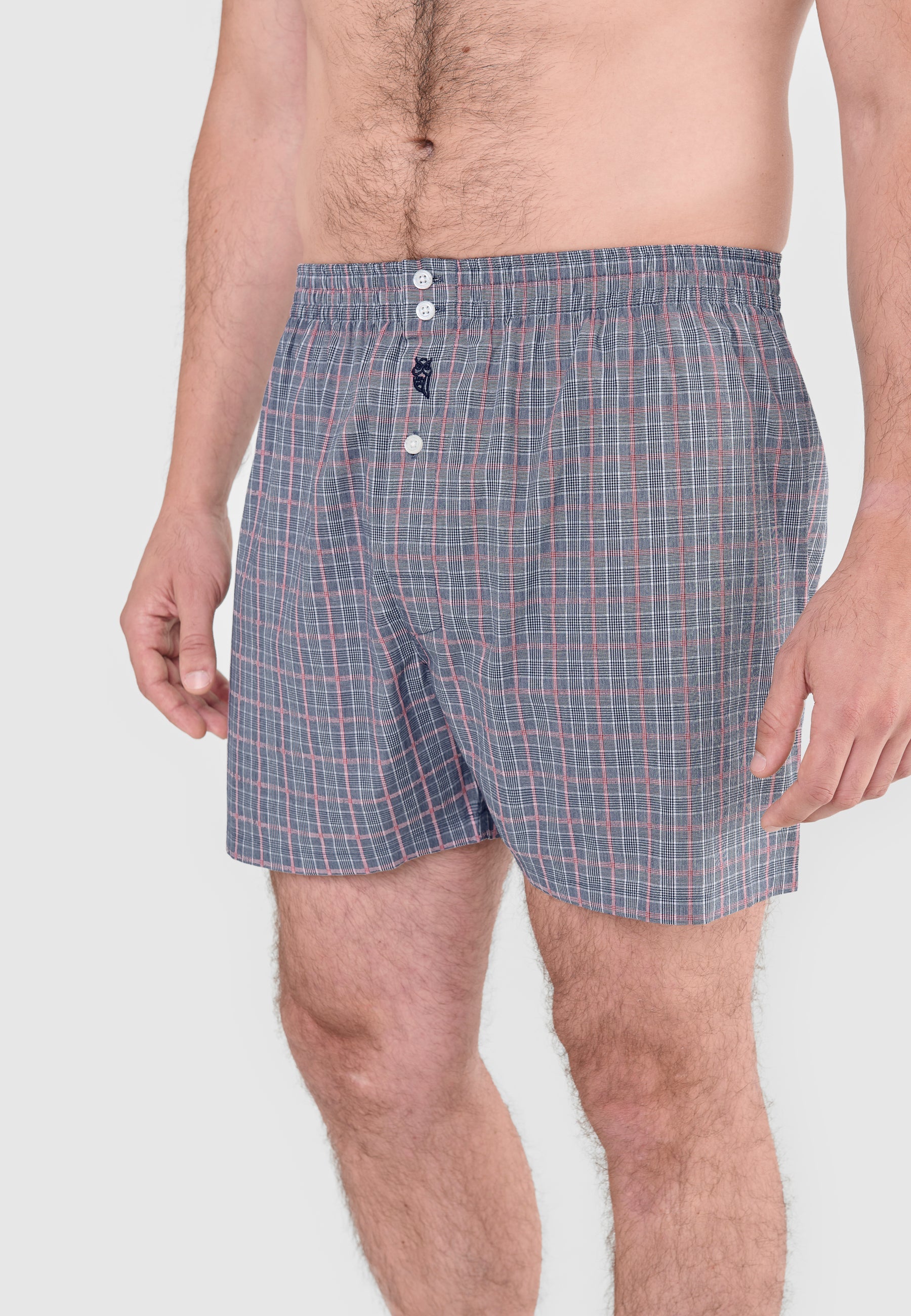 Calzoncillo Bóxer Hombre Algodón Popelín Cuadros - Gris 6934_22