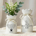 Personalizada Perro Gato Línea de Arte Corazón Pata Imprimir Florero de cerámica con nombre y texto Memorial Simpatía Regalo para los dueños de mascotas