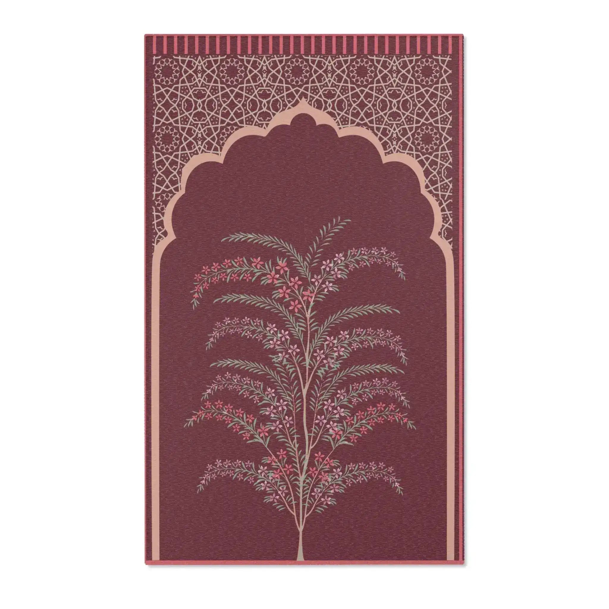 Crimson Bloom Arch Accent Rug