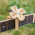 Trébol de Cuatro Hojas Personalizado Guitar Picks Capo Caja de Madera Set con Texto Accesorio de Guitarra Cumpleaños para Guitarrista Amante de la Música