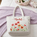 Personalizado Nacimiento Flor Gran Capacidad Bolsa de Pana con Nombre Uso Diario Cumpleaños Día de la Madre Regalo para Mamá Mujer Besties