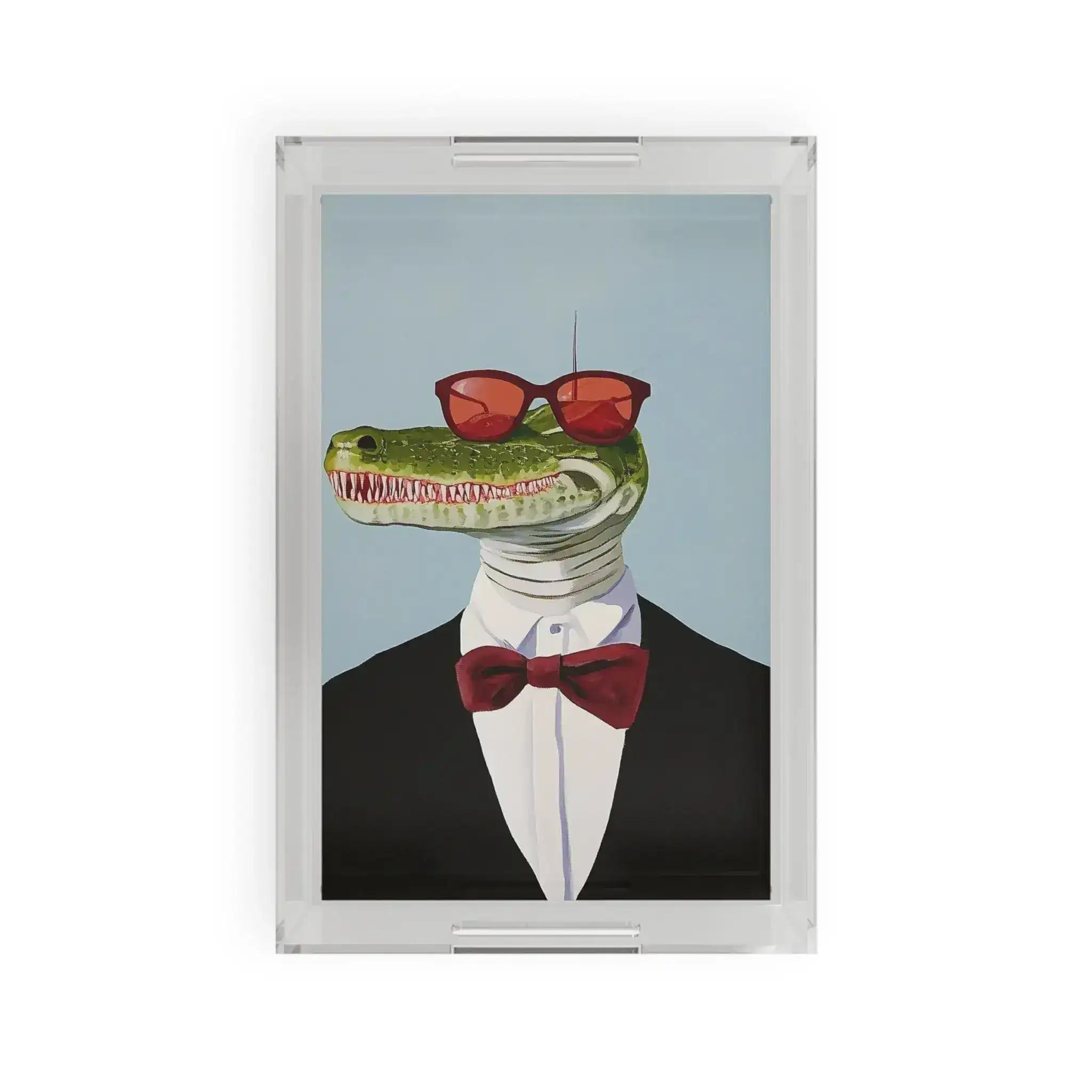 Dapper Alligator in Tuxedo Serving Tray