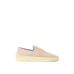 Men's Beige Leather Low Top Sneakers