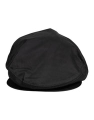 Men's Black Cotton Newsboy Capello Cabbie Hat Elastane