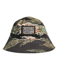 Men's Multicolor Dg Plaque Wide Brim Bucket Hat Brown Cotton Elastane