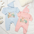 Conjunto personalizado de pelele y gorro de bebé de algodón 100% estilo acuarela con nombre Regalo de Baby Shower para recién nacidos Padres primerizos