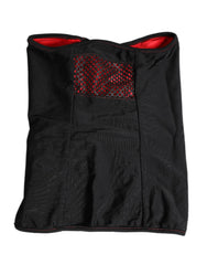 Men's Black Nylon Knitted Neck Warmer Balaclava Scarf Polyester Elastane