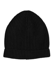 Men's Cashmere Knit Beanie Black