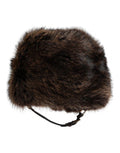 Brown Fur Women Bucket Hat Racoon Caiman