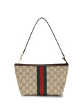 Gucci GG Canvas Web Stripe Shoulder Bag — Beige
