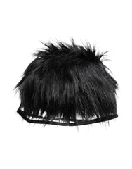 Women's Black Faux Fur Bucket Hat