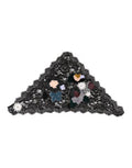Women's Black Lace Floral Applique Cotton Veil Hat Nylon