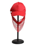 Red Cotton 6 Panels Women Baseball Cap Accessory