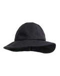 Women's Black Cotton Wide Brim Bucket Hat Silk