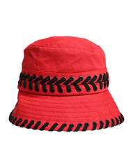 Women's Red Lace Polyester Wide Brim Bucket Hat