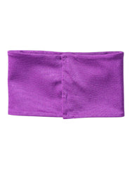 Purple Nylon Stretch Women Neck Warmer Scarf Elastane