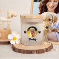 Personalizada Perro Gato Foto Pata Imprimir Nombre Año Tarro de vela conmemorativa con vela LED y tapa de madera Simpatía Mascota Pérdida Regalo para los dueños de mascotas