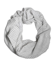Women's Polka-Dot Polyester Scarf White