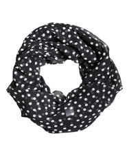 Women's Polka-Dot Polyester Scarf Black