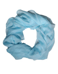 Women's Silk Rectangle Wrap Shawl Light Blue