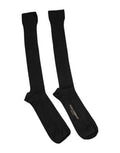 Men's Black Viscose Logo Over The Calf Socks Nylon Clothing