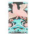 Blush Phoenix Over Turquoise Waves Accent Rug