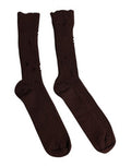 Unisex Brown Cotton Stretch Over The Calf Socks Blend Clothing