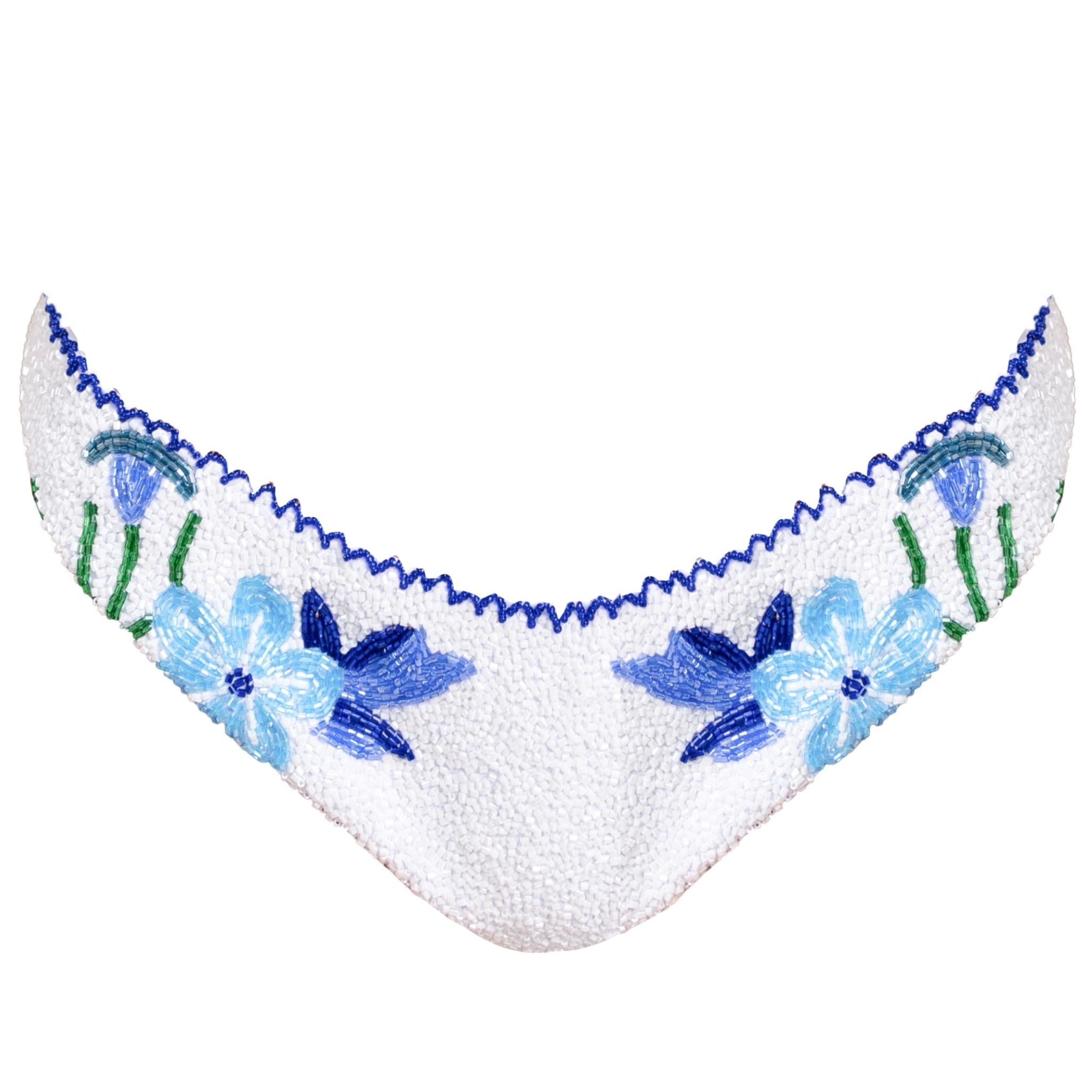 Euro Summer Hand-Beaded Embellished Bikini Bottom | Blue