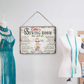 Máquina de Coser Personalizada Personaje de Caricatura Letrero de Metal con Nombre Decoración de Estudio Regalo de Cumpleaños para Aficionados a la Costura Diseñador