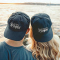 Bordado personalizado Sr. y Sra. Pareja Sombrero de béisbol a juego con el nombre de la familia Viaje de luna de miel Regalo de boda para los recién casados Pareja