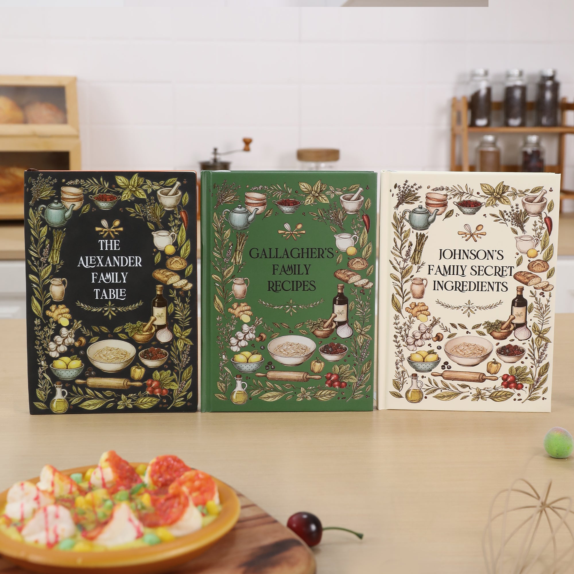 Libreta A5 personalizada con texto Flores de jardín Alimentos Condimentos Especias Regalo de cumpleaños Día de la madre para los amantes de la cocina que se mudan de casa