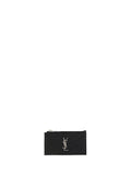 Saint Laurent Quilted Leather Cardholder Wallet — Black