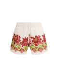 Etro Placed Floral Print Swim Shorts — White