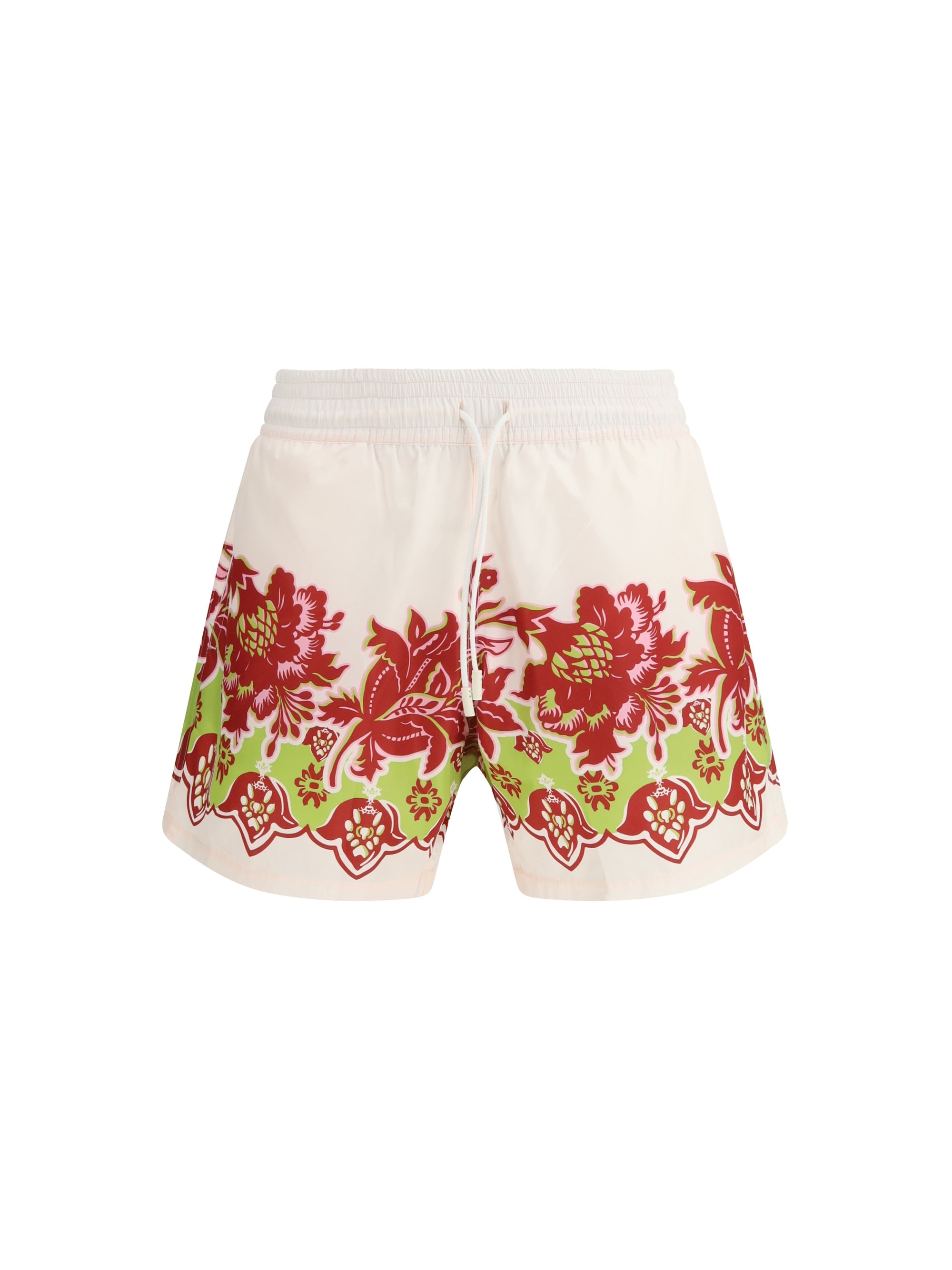 Etro Placed Floral Print Swim Shorts — White