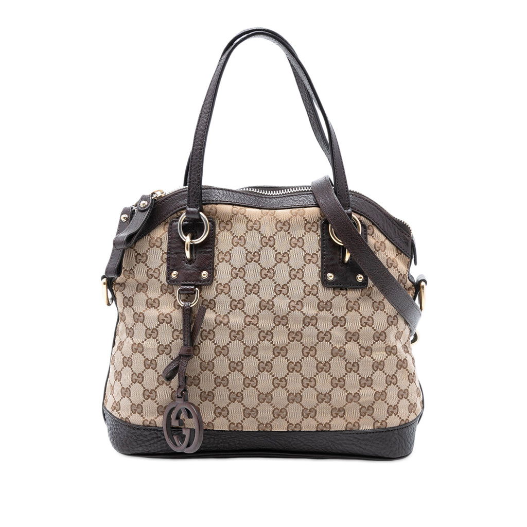 Medium GG Canvas Charm Dome Satchel