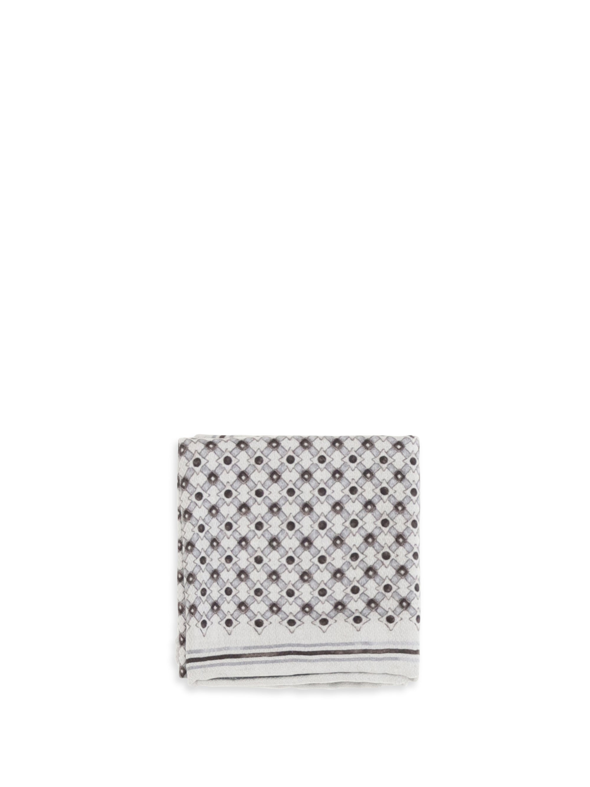 Brunello Cucinelli Geometric Silk Pocket Square — Brown
