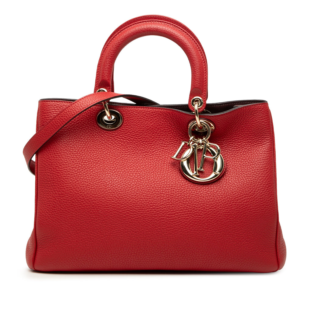 Medium Pebbled Calfskin Diorissimo Satchel