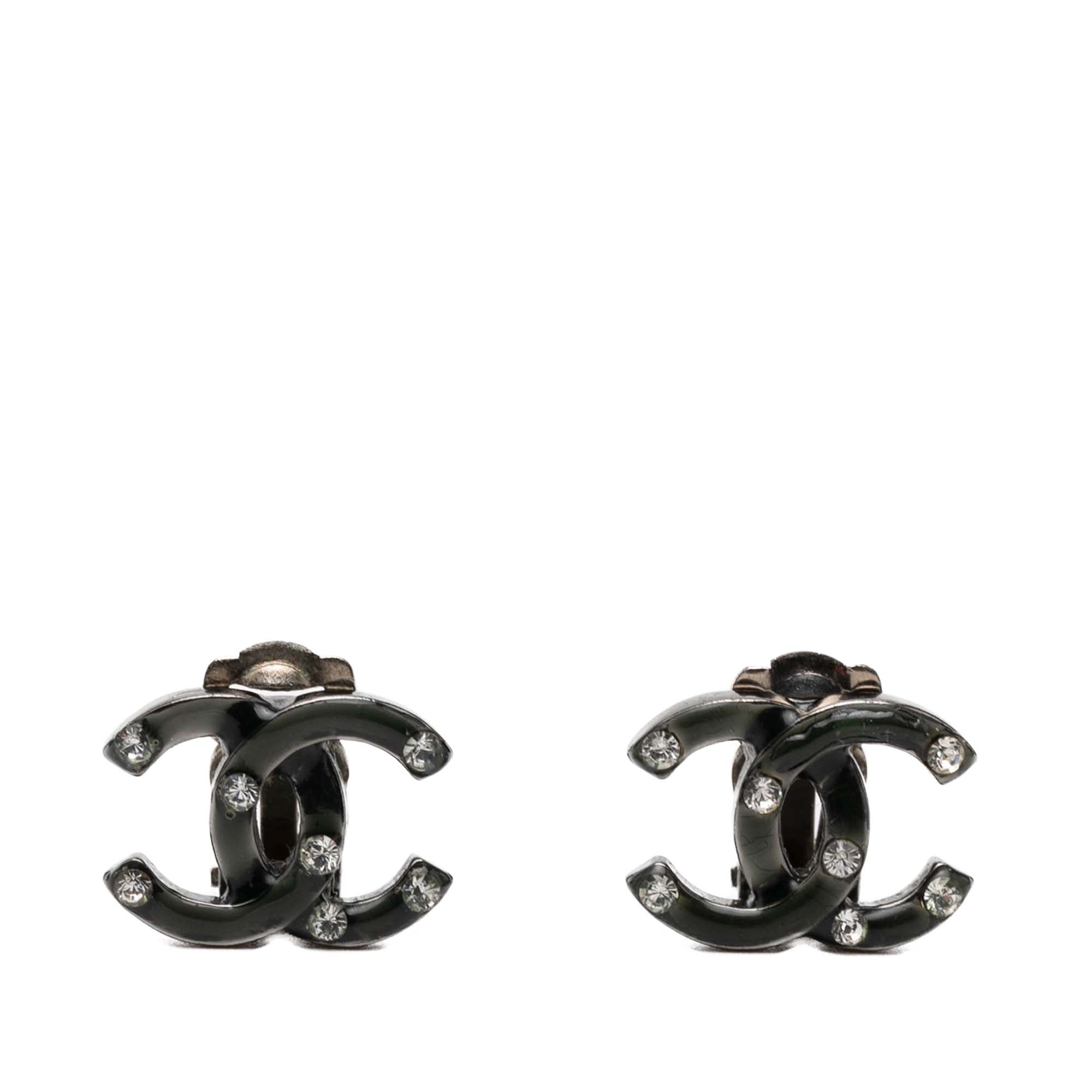 CC Brass Strass Lacquered Clip On Earrings