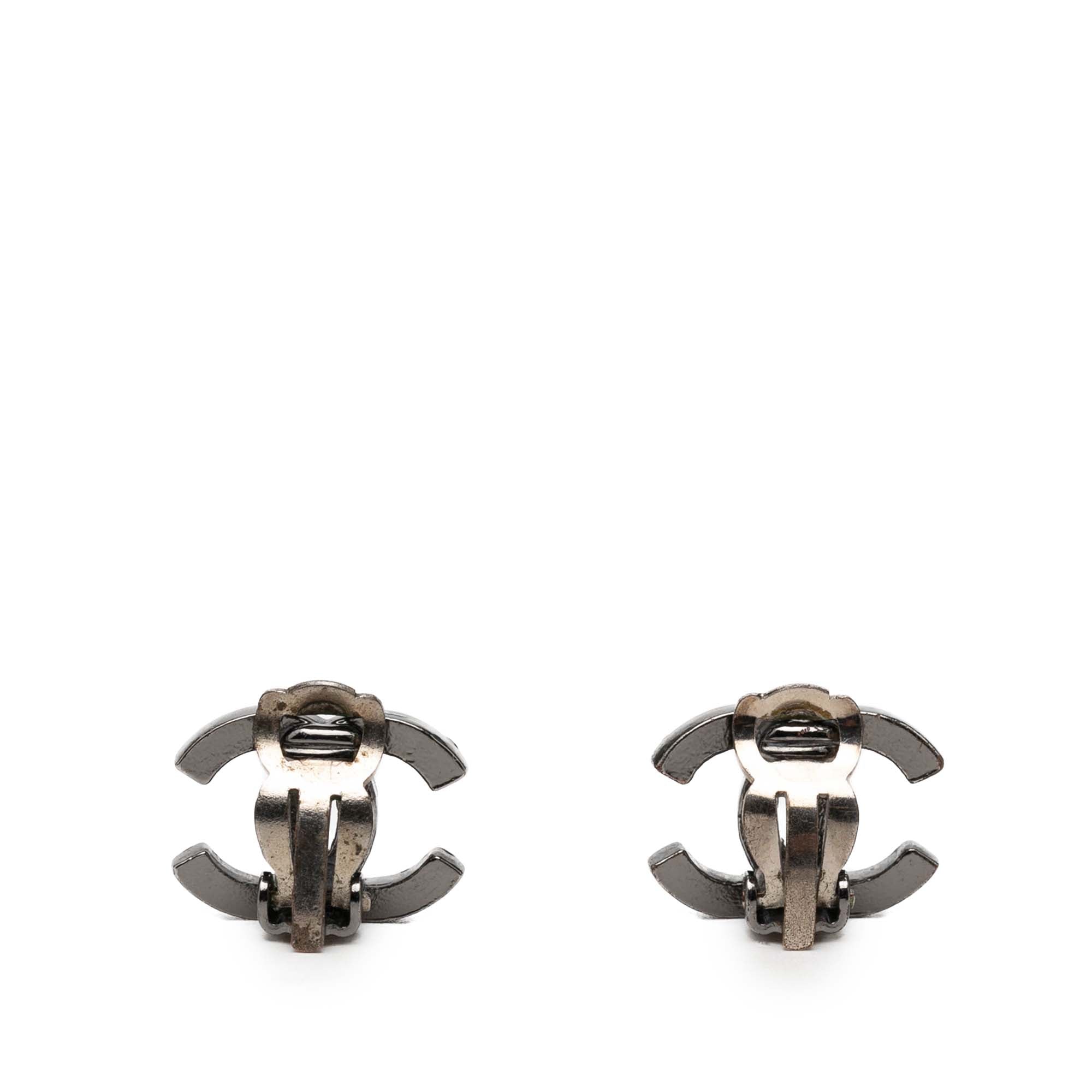 CC Brass Strass Lacquered Clip On Earrings