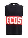 GCDS Logo-Printed Cotton Tank Top — Black