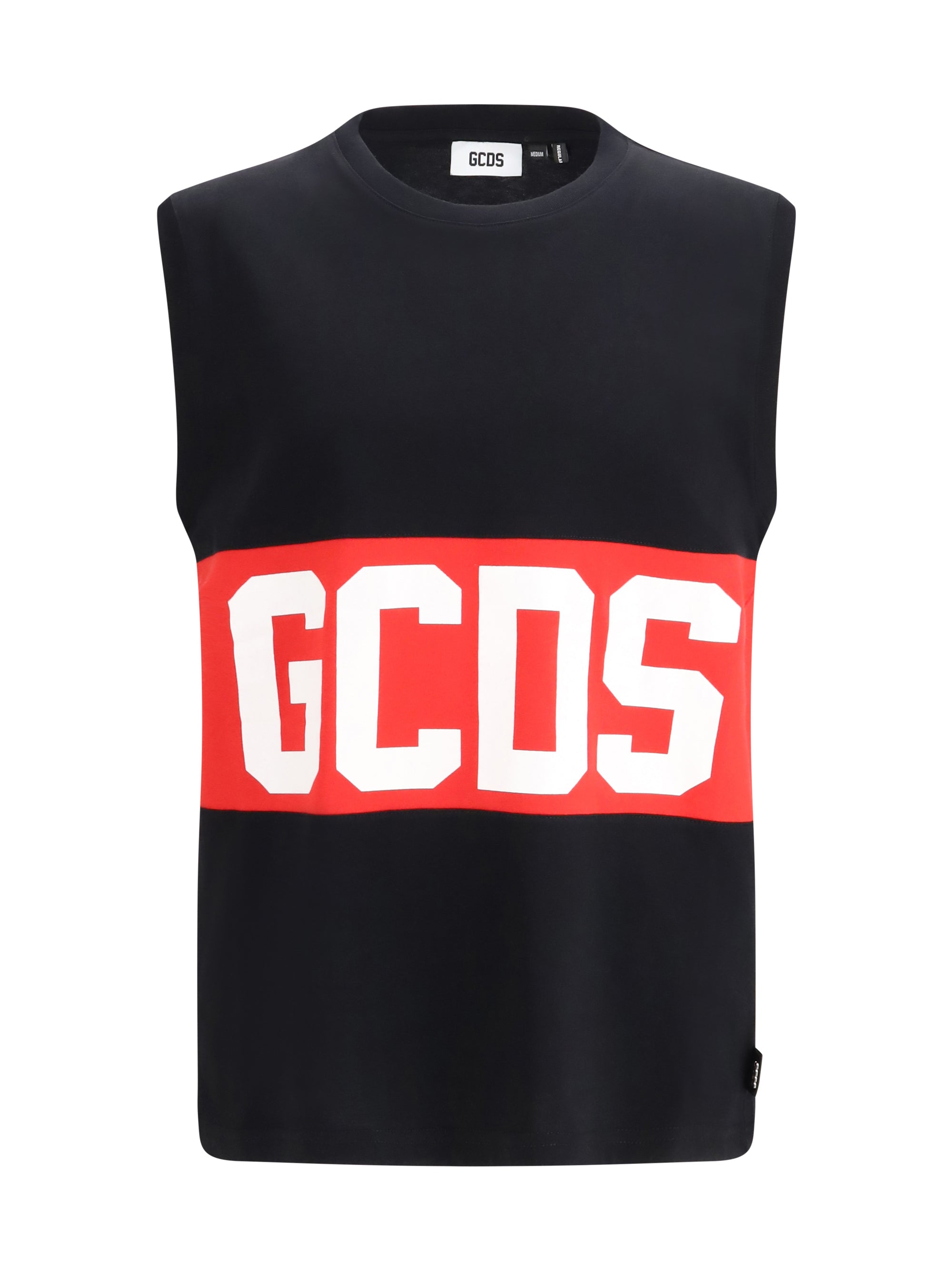 GCDS Logo-Printed Cotton Tank Top — Black