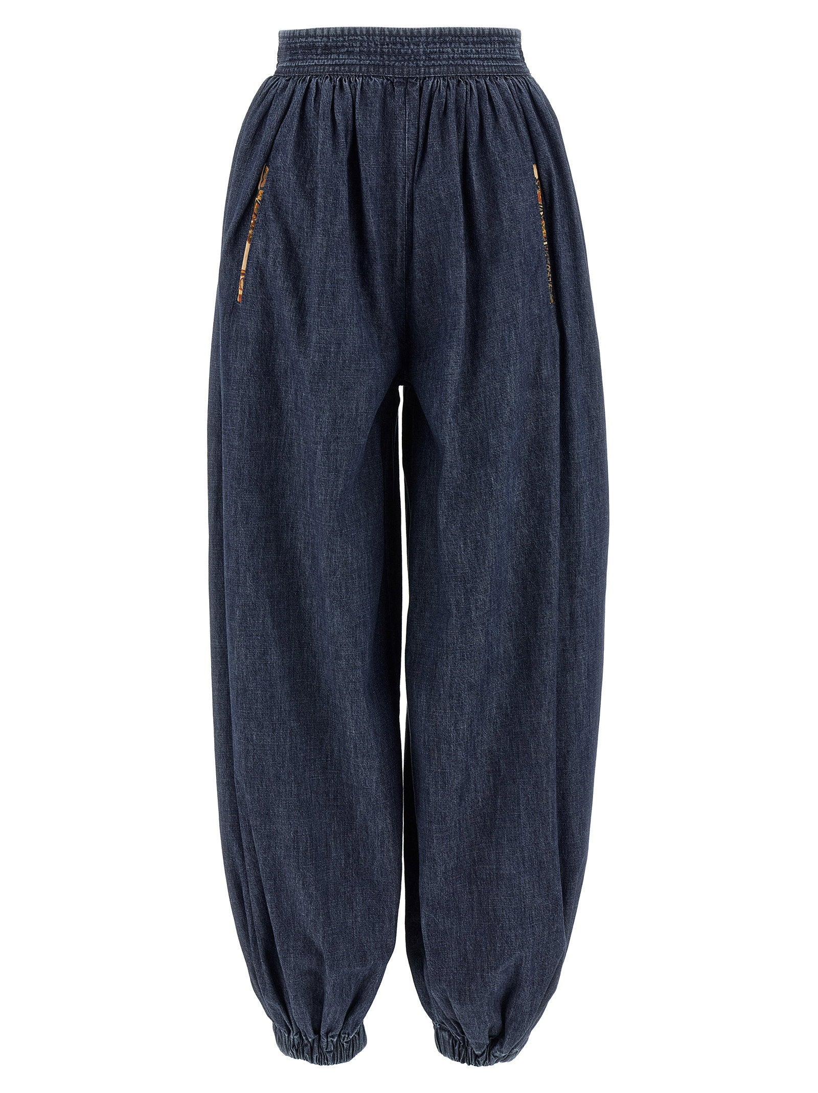 Valentino Garavani Chambray Cotton Denim Joggers — Indigo
