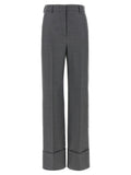 Valentino Garavani Virgin Wool Wide-Leg Trousers — Grey