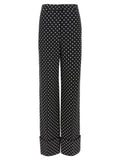Valentino Garavani Polka-Dot Print Trousers — Black