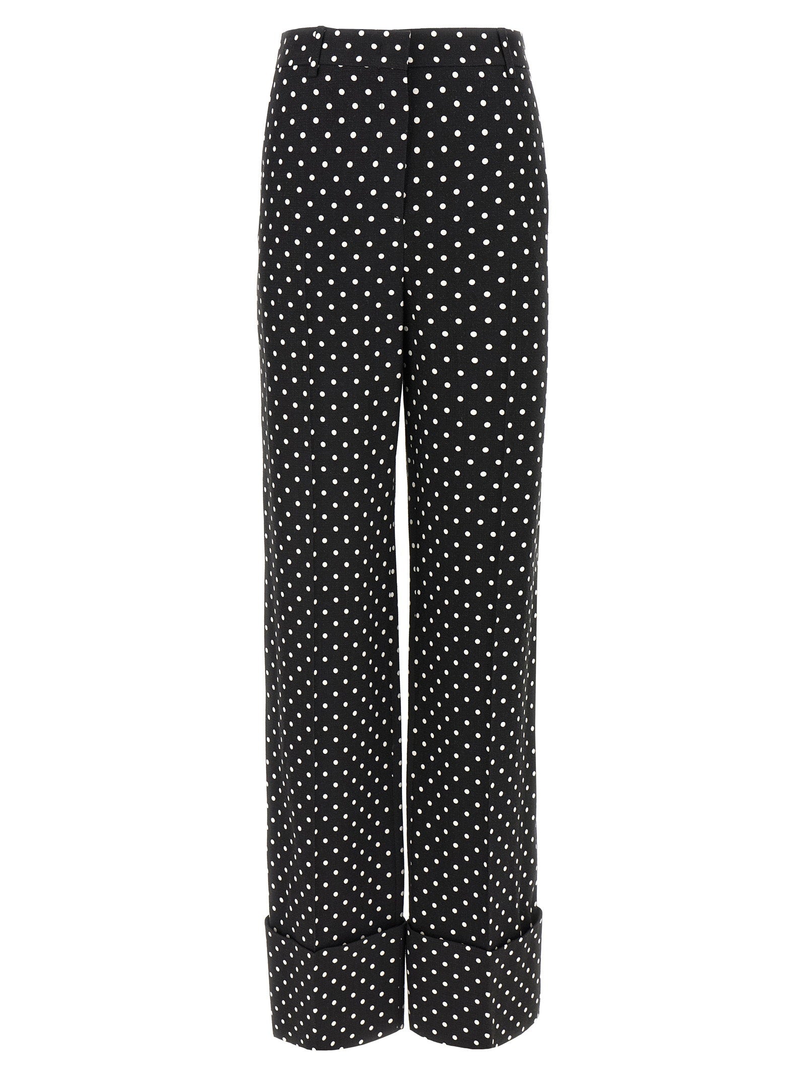 Valentino Garavani Polka-Dot Print Trousers — Black