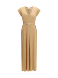 Forte_forte Long Kaftan Viscose Dress — Beige