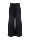 Amiri Wide-Leg Cotton Jeans — Black