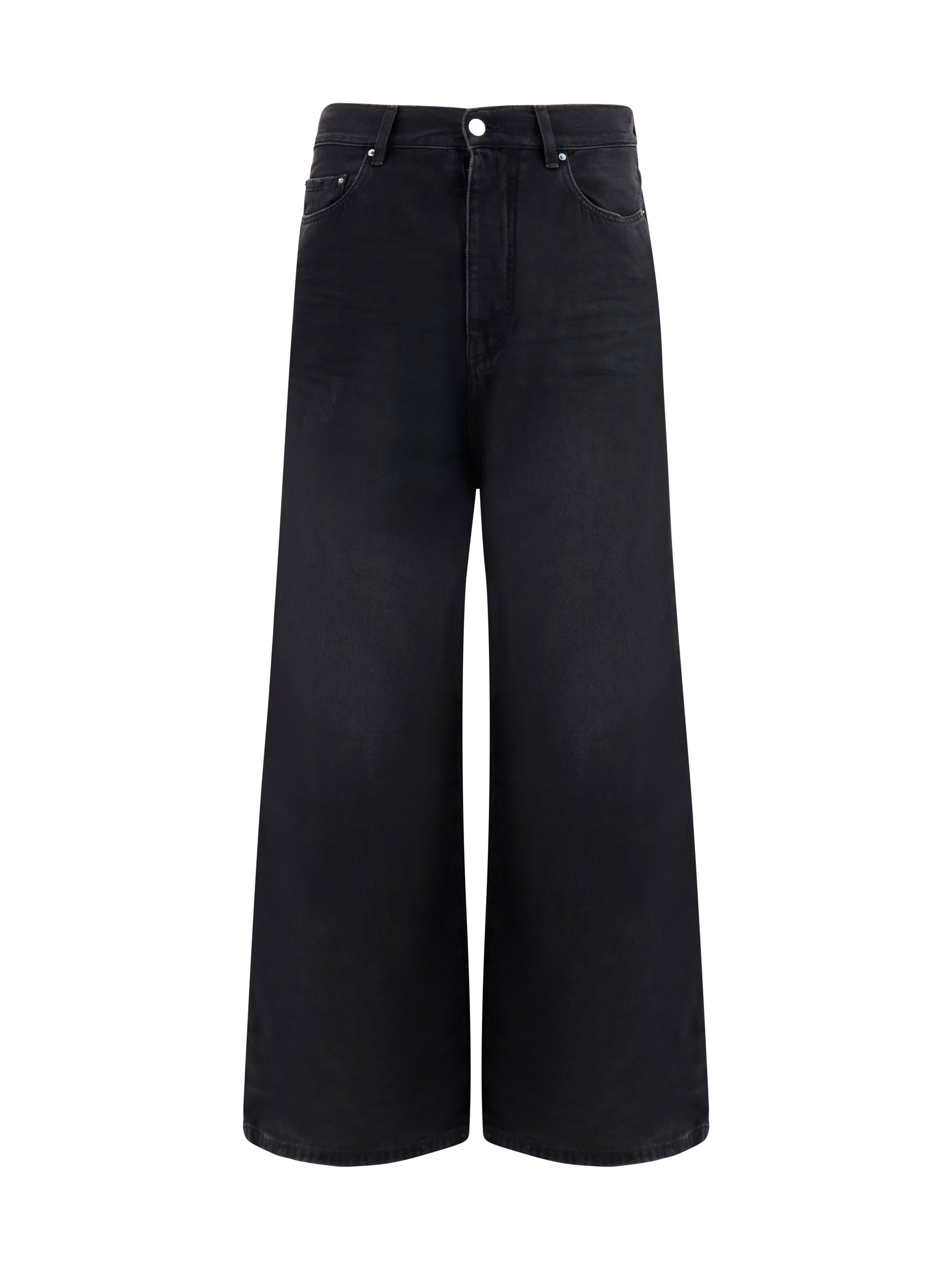 Amiri Wide-Leg Cotton Jeans — Black