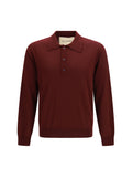 Valentino Merino Wool with VLogo Embroidery Polo — Burgundy