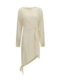 Francesco Murano Wrap Silk-Blend Dress — Beige